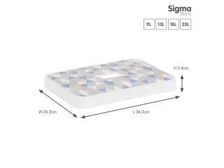 Sigma Home deksel voor 9L, 13L, 18L en 25L opbergbox triangle - 34,2x2 - 2