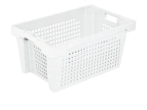 Euronorm Draaistapelbak 300x600x400mm Wanden/bodem Open Wit 50l