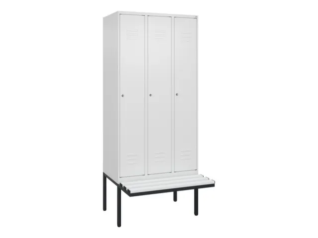 locker met bank,HxBxD 2120x900x815mm,3vak,vak B 300mm,cil.-slot