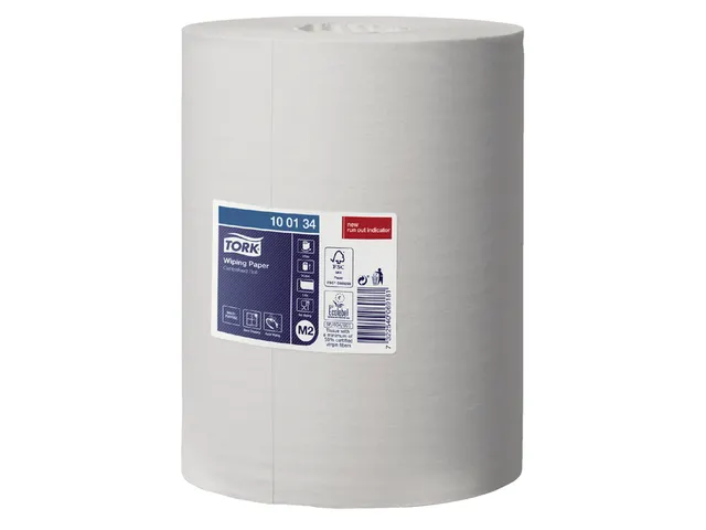 Poetspapier Tork M2 1 laags 6 rollen wit 100134