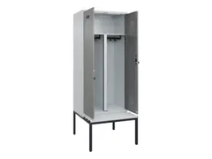 PBM-locker met bank,HxBxD 2120x800x815mm,2vak,vak B 400mm,draaigrendel
