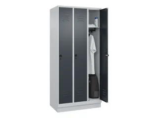 locker,HxBxD 1950x900x500mm,3vak,vak B 300mm,draaigrendel,sokkel - 3