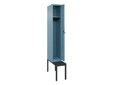 locker met bank,HxBxD 2120x300x815mm,1vak,vak B 300mm,draaigrendel