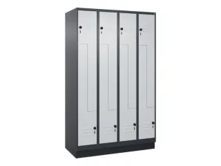 Z-garderobekast,HxBxD 1950x1200x500mm,vak B 150/300mm,draaigrendel - 1