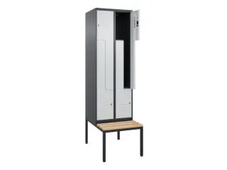 Z-garderobekast,HxBxD 2120x600x815mm,2vak,vak B 300mm,cil.-slot - 2
