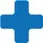 plaksymbool,plus,markering HxB 150x150mm,polycarbonaat,blauw