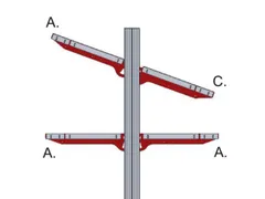 legbord,v. paktafel,BxD 800x200mm,draagverm. 25kg,draagarmen,staal