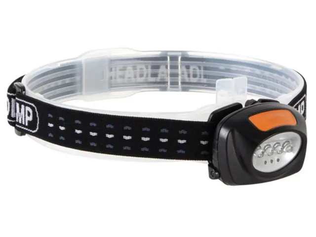 Lampe Frontale 2 En 1 À 4 Led Blanches Et 3 Led Rouges