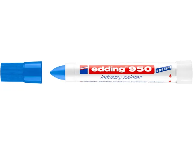 Viltstift edding 950 pastamarker industry rond 10mm blauw