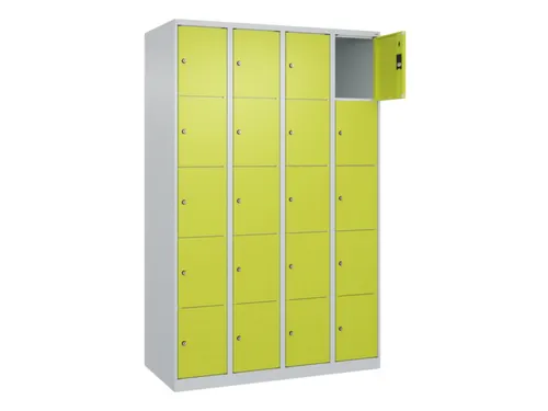 lockerkast,HxBxD 1850x1200x500mm,4x5vakken,vak B 300mm,cil.-slot