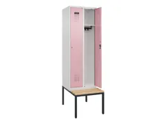 locker met bank,HxBxD 2120x600x815mm,2vak,vak B 300mm,cilinderslot