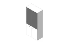 Vitrinekast 2000X900X450Mm Glazen Deuren 4Xhouten Vloer Aluminium Wit