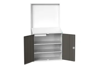 lessenaarkast achterwand 2000x1050x550mm 2 legbord/1lade RAL7016 - 1