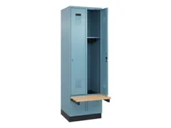locker met bank,HxBxD 1950x600x815mm,2vak,vak B 300mm,cilinderslot