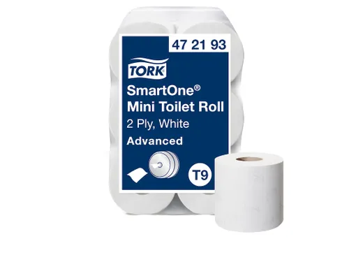 Toiletpapier Tork SmartOne Mini T9 advanced 2-laags 620 vel wit 472193