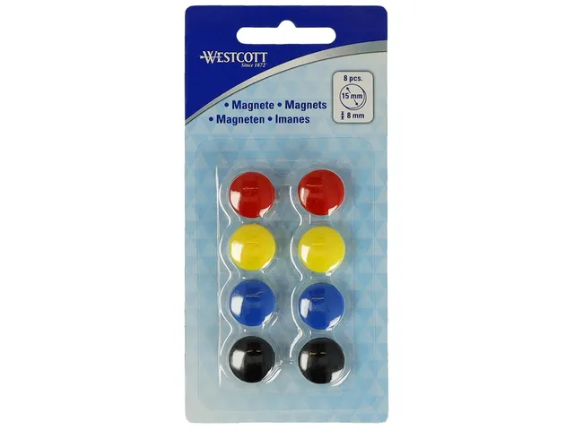 Aimant Westcott Ø 15x8mm 100g Assorti Set 8 pièces