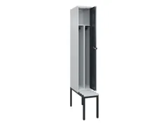 locker met bank,voor scheiding van kleding,HxBxD 2120x300x815mm,1vak