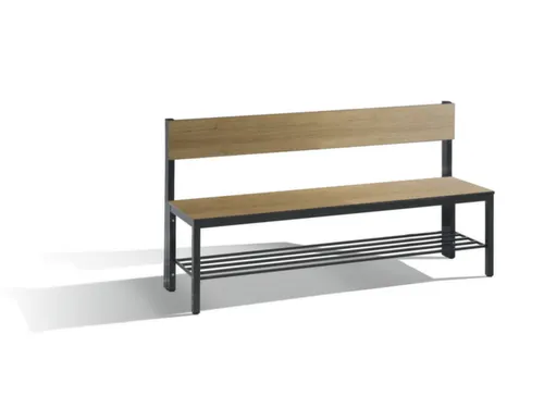 omkleedbank,HxLxD 796x1500x407mm,HPL eiken-sereno,frame staal RAL7021