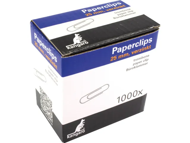 Paperclip Kangaro 25 mm, rond, doosje à 1000 stuks, verzinkt
