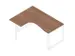 Bureau d’angle 730x1600x1200mm retour à gauche noyer/blanc