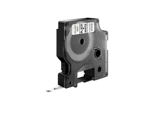Lettertape Dymo 43613 1000/5000 6mmx7m Zwart Op Wit