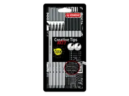 Creative Tips STABILO Arty assorti tips zwart en grijs 10 stuks