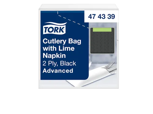 Tork 474339 Bestekzakje Advanced Zwart Limoen 39x23cm