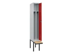locker met bank,voor scheiding van kleding,HxBxD 2120x300x815mm,1vak