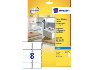 Adresetiket Avery J8565-25 99,1x67,7mm Transparant Inkjet 200 stuks - 2