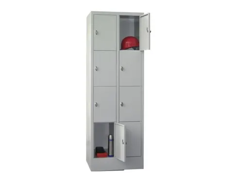 lockerkast,RAL 7035,HxBxD 1850x600x500mm,2x4vakken,vak B 300mm