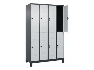 dubbeldekse locker,HxBxD 1950x1200x500mm,4x2vak.,vak B 300mm - 2