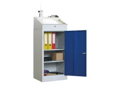 Lessenaarkast 1095/1270x 500x 500mm 2legborden Ral7035 Front Ral7016