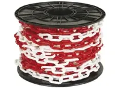 OUTLET Afzetketting Rood Wit 8mm Op Haspel 25 meter