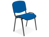 Bezoekersstoel Stof Blauw Zitting BxD 475x415mm Frame Zwart