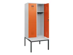 locker met bank,HxBxD 1950x800x815mm,2vak,vak B 400mm,cilinderslot