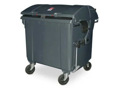 Vuilcontainers,1100l,romp HDPE grijs,HxBxD 1460x1370x1210mm