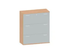 hangmappenkast 1150x1000x430mm 3hangmappenframes Beuken+Onyx