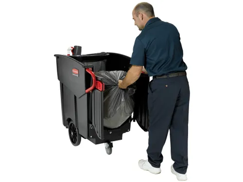 Mega Brute Mobiele Afvalverzamelaar Rubbermaid Zwart