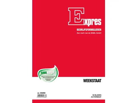 Expres weekstaat, ft A4, Nederlandstalig, 50 vel