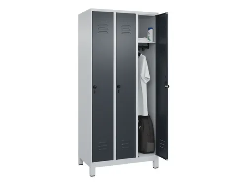 locker,HxBxD 1950x900x500mm,3vak,vak B 300mm,draaigrendel,voeten