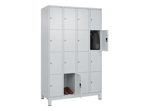 lockerkast,HxBxD 1950x1200x500mm,4x4vakken,vak B 300mm,cil.-slot