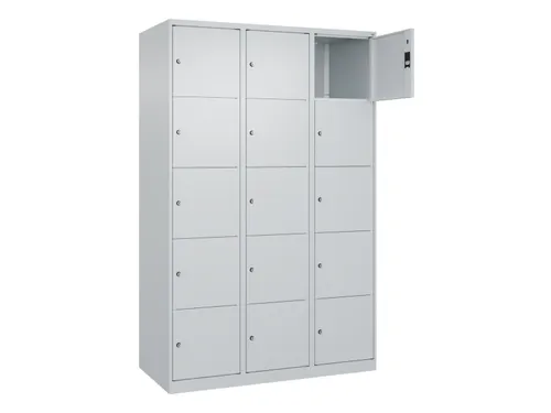 lockerkast,HxBxD 1850x1200x500mm,3x5vakken,vak B 400mm,cil.-slot