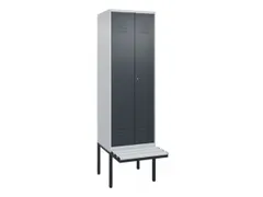 Armoire vestiaire EPI avec banc HxlxP 2120x600x815mm 2compart.