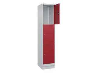 lockerkast,HxBxD 1950x400x500mm,1x3vakken,vak B 400mm,cil.-slot,sokkel - 1