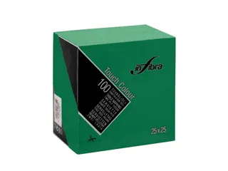 Infibra Servet 25x25cm 1/4 vouw 2-Laags Donkergroen 3000 Stuks - 1