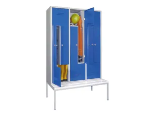 Z-garderobekast,HxBxD 2100x1200x800mm,RAL7035,front RAL5010 - 2