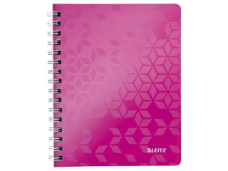 Notitieboek Leitz WOW A5 spiraal PP lijn roze - 1