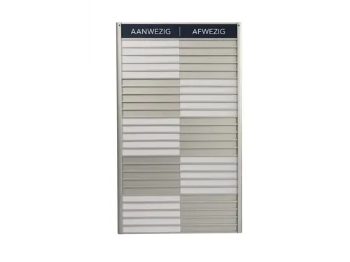 Menoor In-Uit bord 25 namen Aluminium Aanwezig/Afwezig Donkerblauw