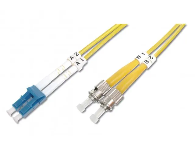 Glasvezel patchkabel, duplex, LC naar ST SM OS2 09/125 µ, 2 m