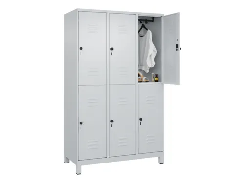 dubbeldekse locker,HxBxD 1950x1200x500mm,3x2vak.,vak B 400mm